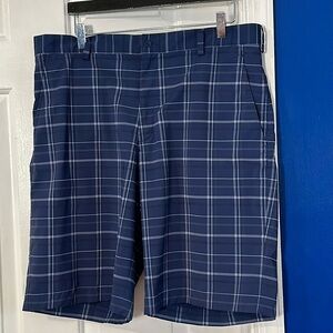 NWOT Mens Nike Dri-Fit Blue Plaid Polyester & Spandex Golf Athletic Shorts Sz 36